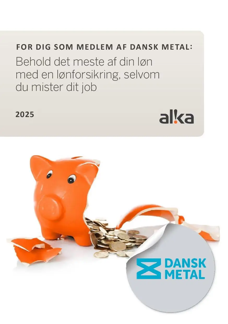 Lønforsikring hos Alka for dig, der er medlem af Dansk Metal.
