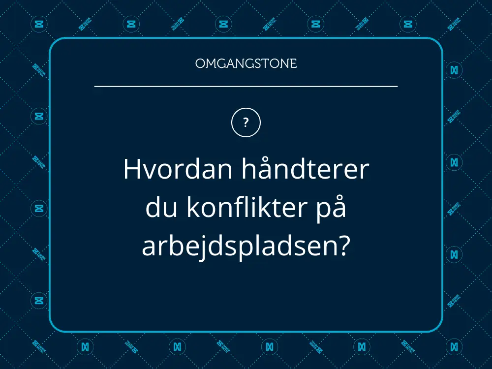 Samtalekort med spørgsmålet: Hvordan håndterer du konflikter på arbejdspladsen?