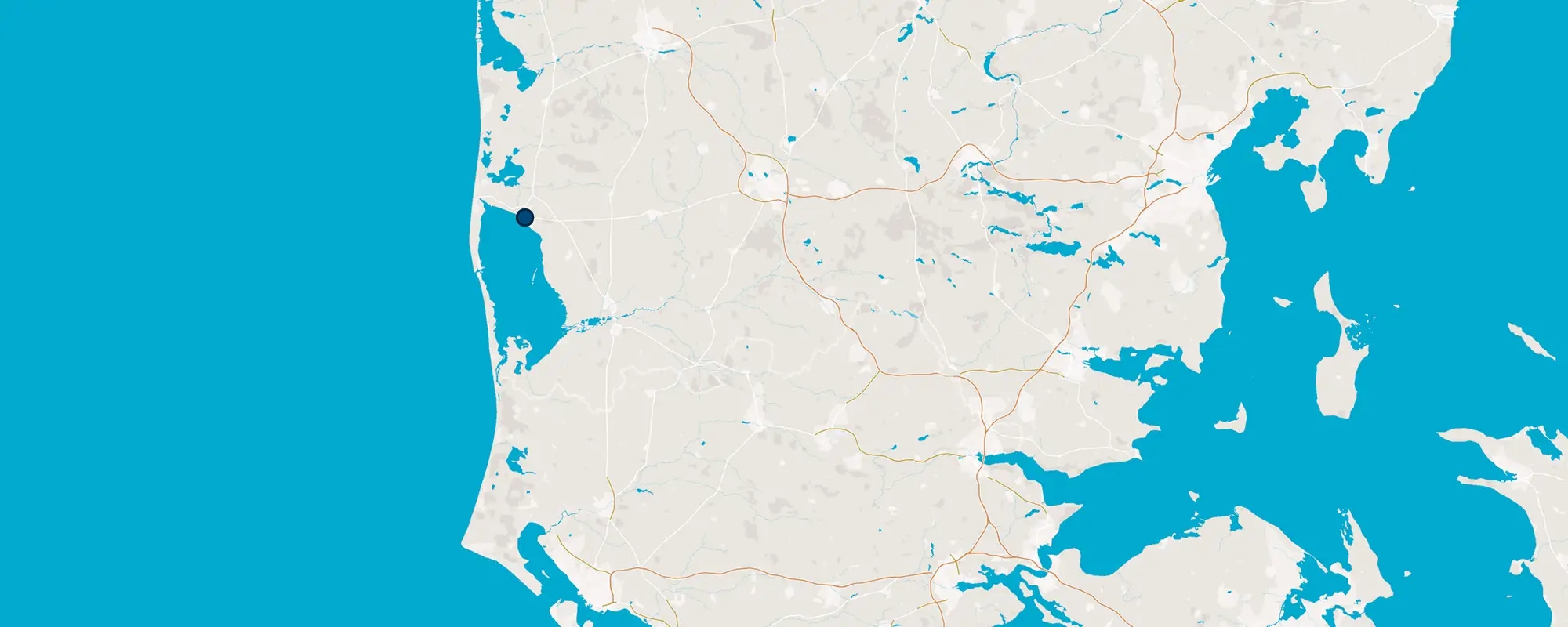 Lokalafdeling Skjern-Ringkøbing markeret på et kort