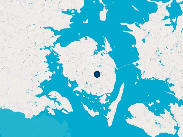 Ringe markeret på et kort